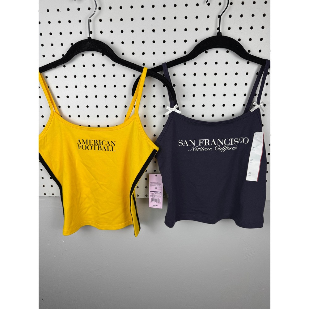 Wild Fable XS Cami Top Bundle Yellow American Football Navy San Francisco NWT